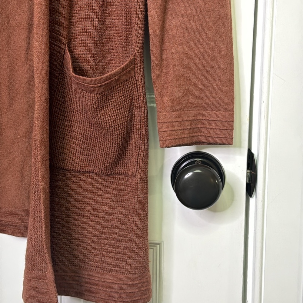 Rust Open Front Cardigan Sweater - Picture 7 of 8